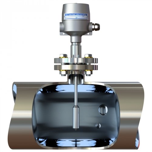 XL7 viscometer with flanged connection in pipe tee