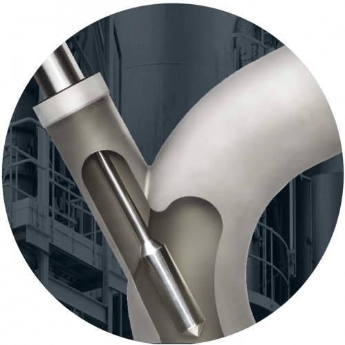 XL7 viscometer mounted on a pipe elbow